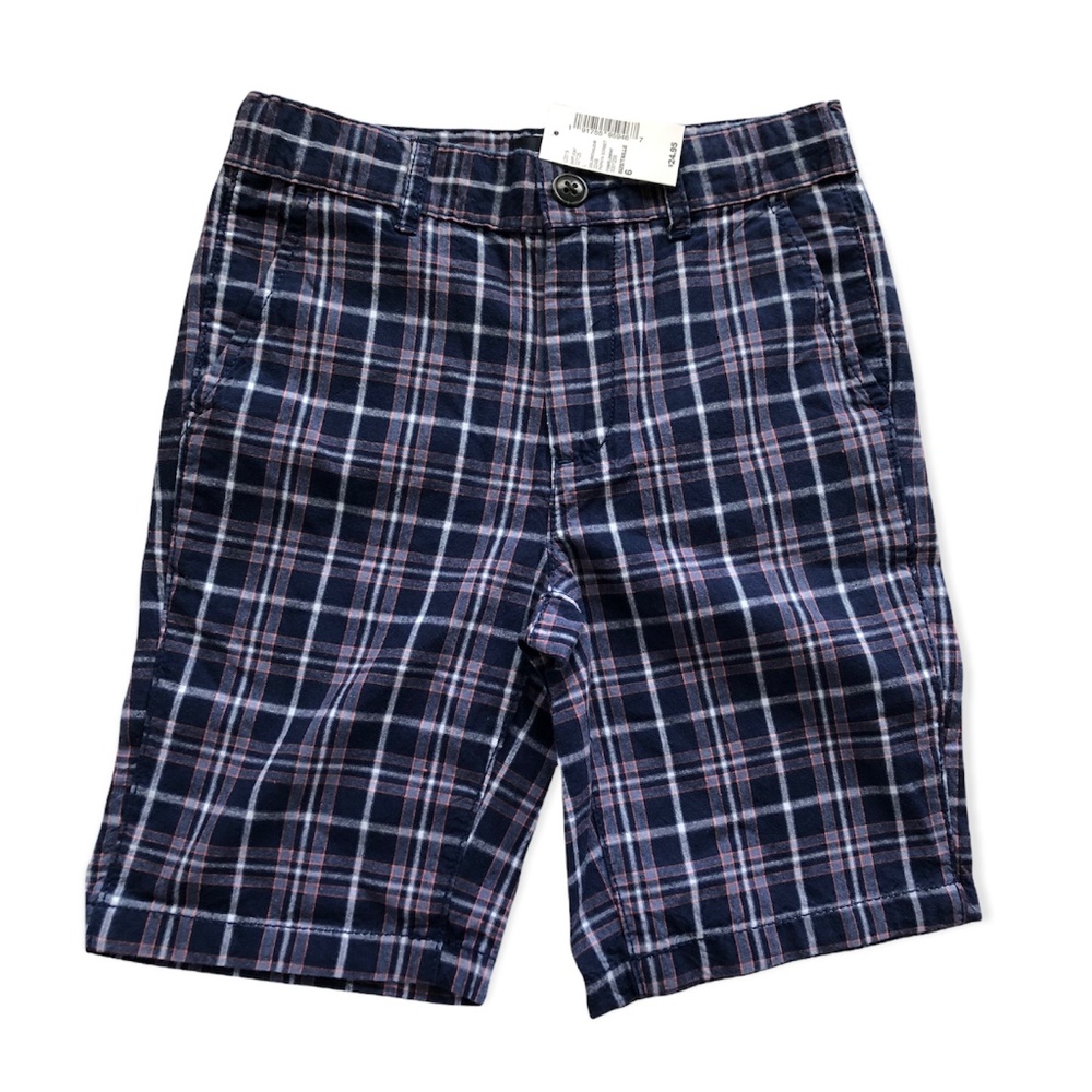 Toddler Boys Plaid Chino Shorts NEW Size 6